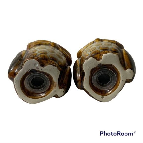 Owl Salt and Pepper Shakers Hand Painted Ceramic Rustic Farmhouse Decorative Set - Picture 6 of 14